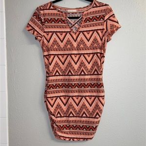 Bobbie Brooks Small Orange Pattern Tunic Top